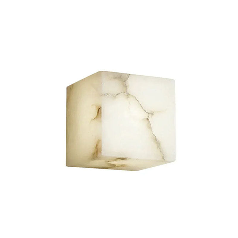 Modern Cube Square Alabaster Wall Sconce
