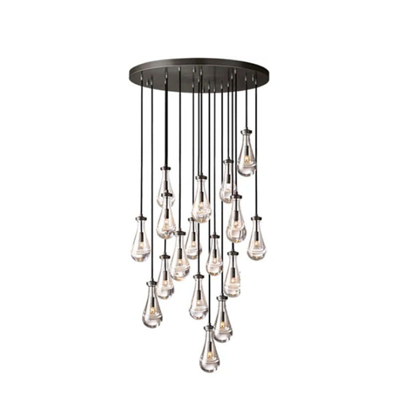 Modern Floating Crystal Raindrop Rectabgular Chandelier Wide 72" for Dining Room