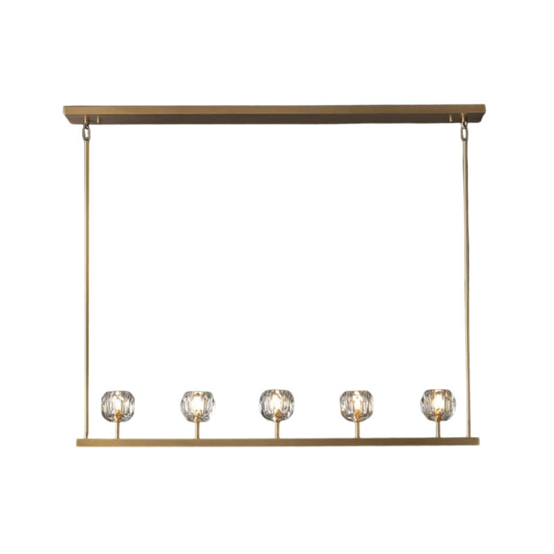 Kristal Ball Linear Crystal Chandelier, Dining Table Lamp, Kitchen Island Lamp