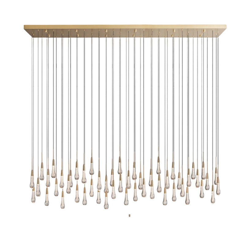 Solitaire Glass Linear Chandelier Lighting 37'' 50'' 70'' 87"W 120"W