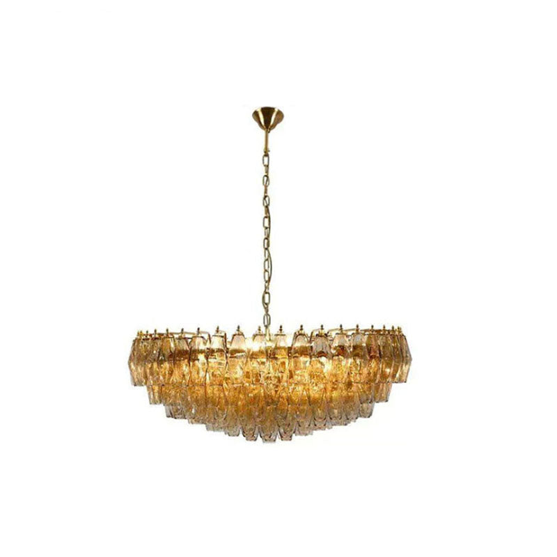 Transparent Glass Round Chandelier 24"31"40"