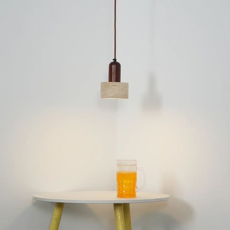 Travertine Cylinder Pendant Light