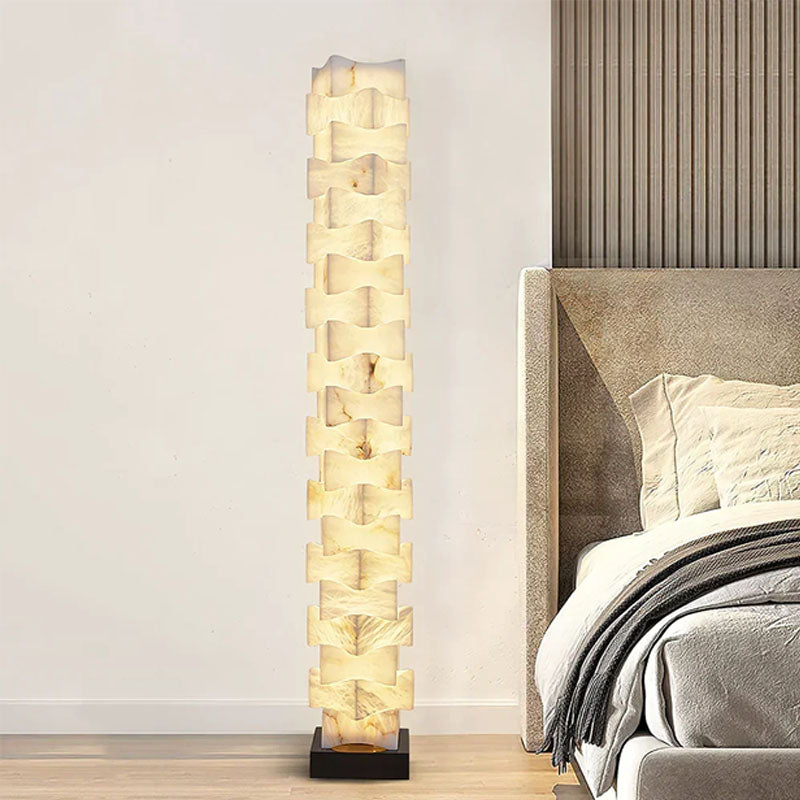 Irregularly Shaped AAlabaster Floor Lamp