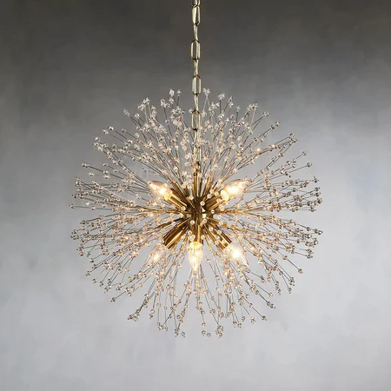 Dandelion Round Chandelier 22"30"43" BRASS 22"