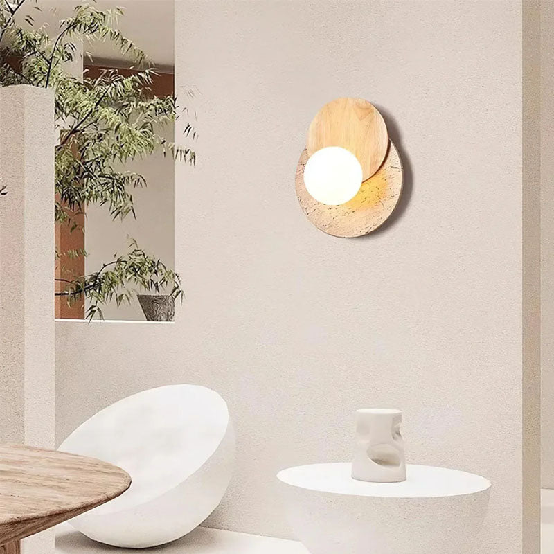 Lunar Eclipse Travertine Wall Lamp