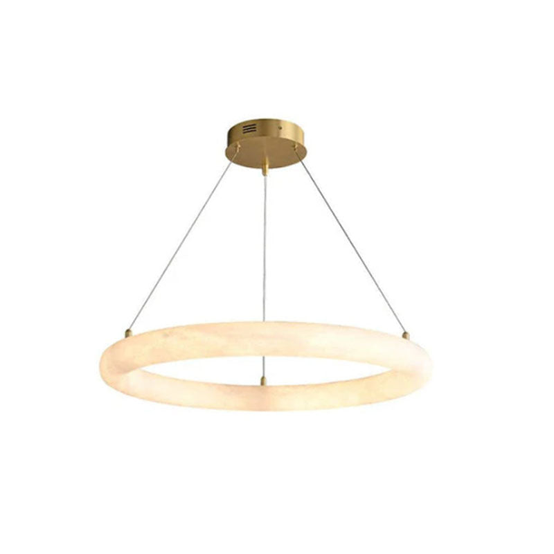 Nordic White Spanish Marble Torus Single Ring Pendant Light with thickness 8cm