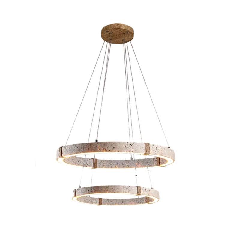 Round Travertine Chandelier
