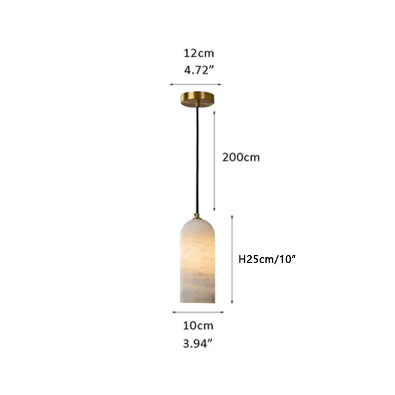 Moonshade Glow Natural Marble Pendant Lamp 1-bulb Brass Dia 10 cm x H 25 cm ∅ 3.94″ x H 10″