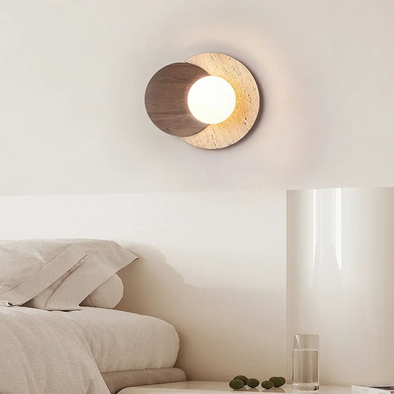 Lunar Eclipse Travertine Wall Lamp