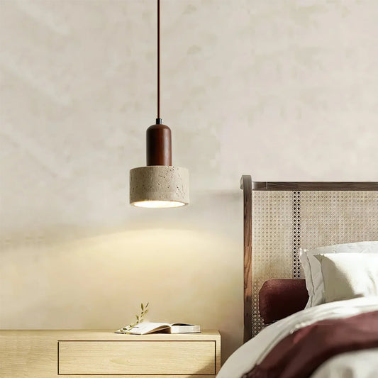 Travertine Cylinder Pendant Light