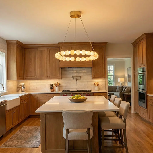 Pearl Alabaster Necklace Round Chandelier