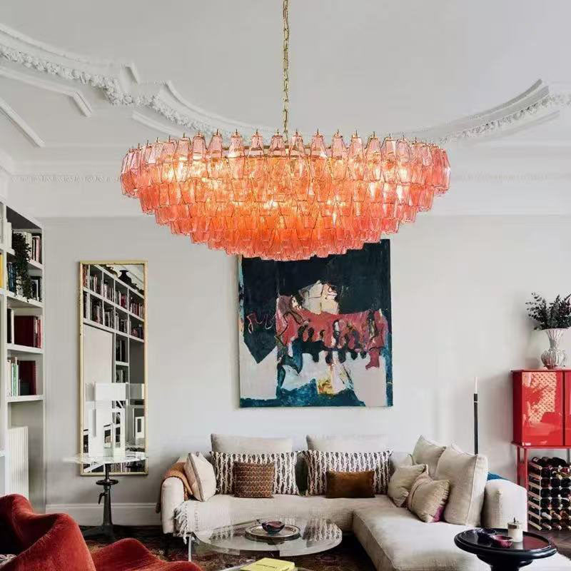 Transparent Glass Round Chandelier 24"31"40"