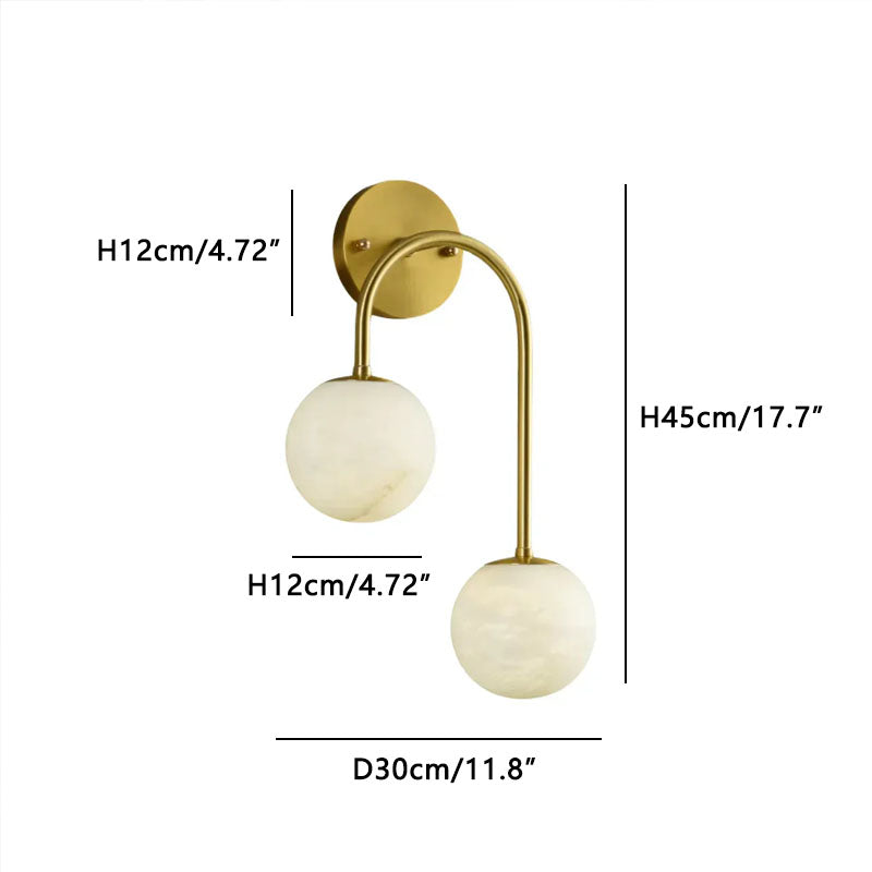 Modern Luxury Pietro Alabaster Wall Lamp Gold Dia 30cm x H 45cm ∅ 11.8″ x H 17.7"