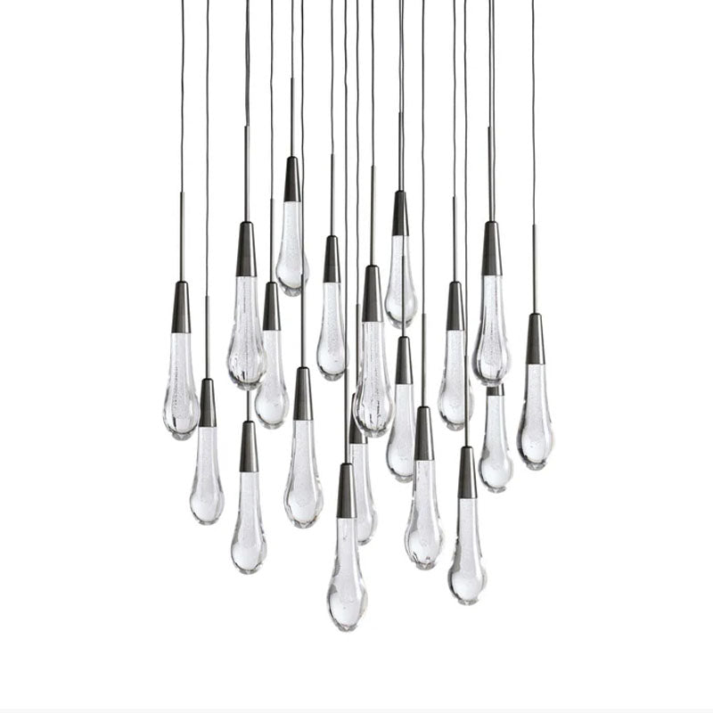 Modern 15'' 23'' 35'' 57'' Round Chandelier Lighting Black 19 Heads Dia 60 cm x H 29 cm Dia 23.62 x H 11.42 inch