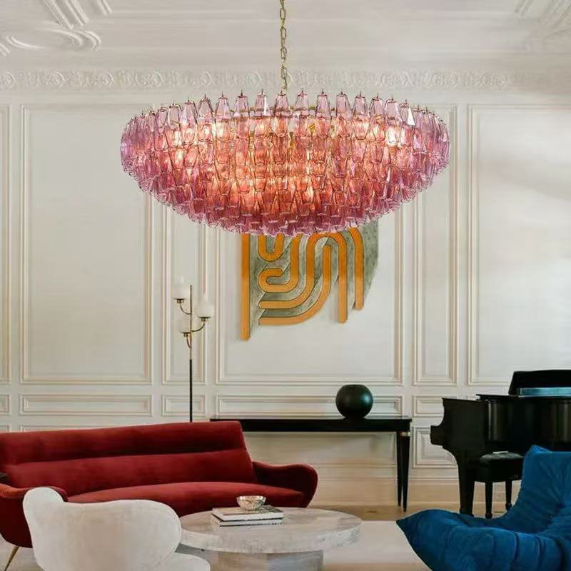 Transparent Glass Round Chandelier 24"31"40"