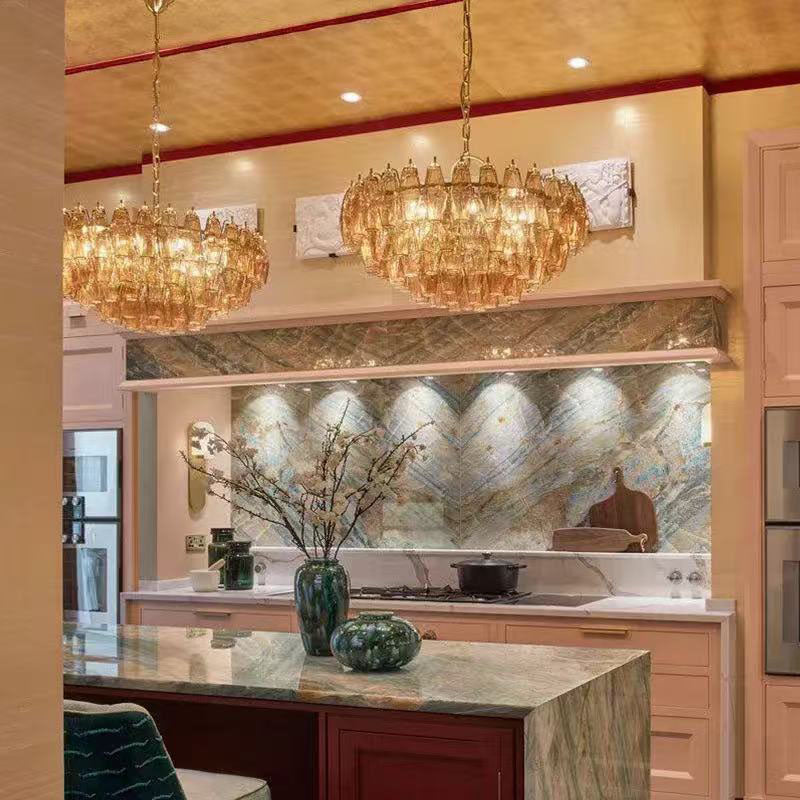 Transparent Glass Round Chandelier 24"31"40"