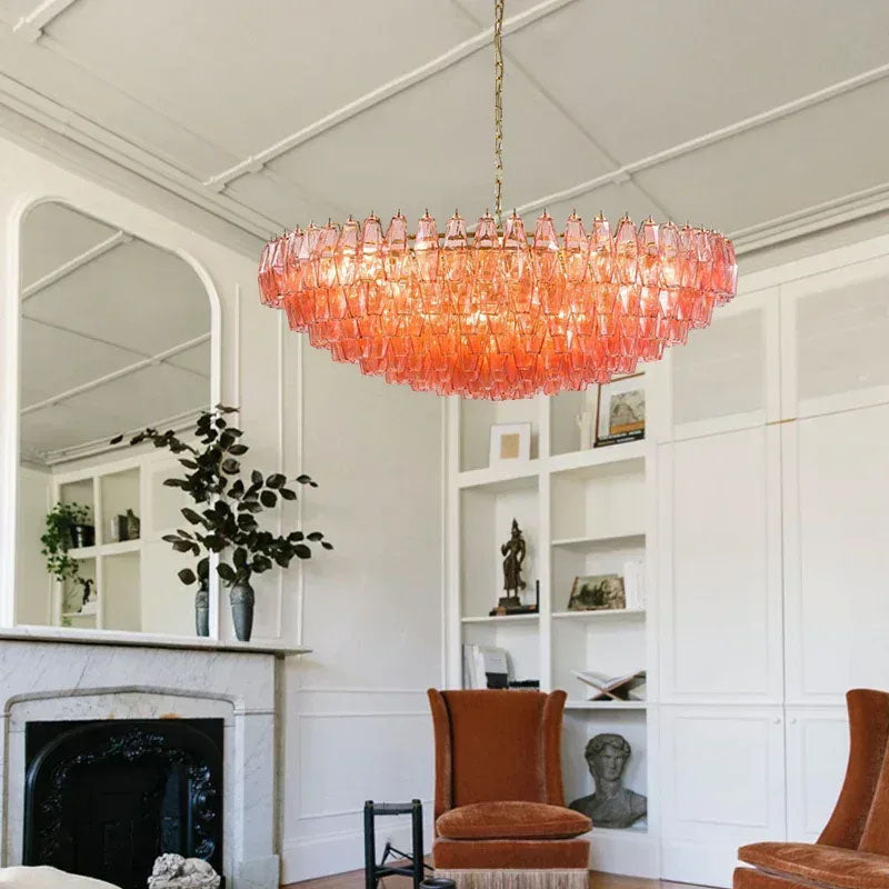 Transparent Glass Round Chandelier 24"31"40"
