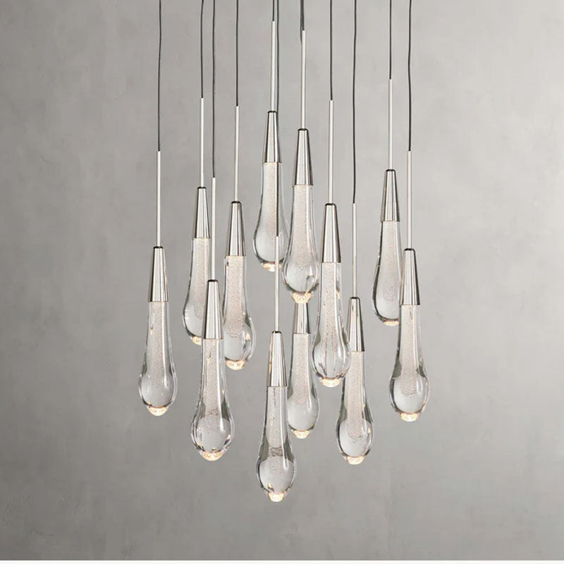 Modern 15'' 23'' 35'' 57'' Round Chandelier Lighting Nickel 12 Heads Dia 40 cm x H 29 cm Dia 15.75 x H 11.42 inch
