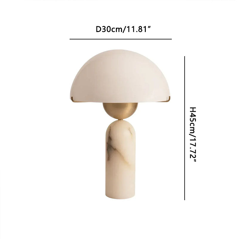 Alabaster Peono Table Lamp Dia 30 cm x H 45 cm ∅ 17.72″ x H 17.72″