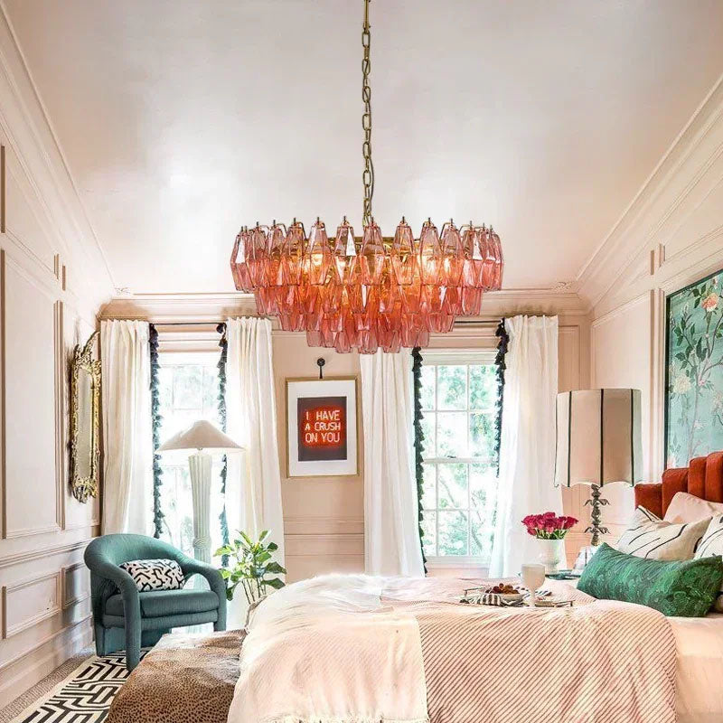 Transparent Glass Round Chandelier 24"31"40"