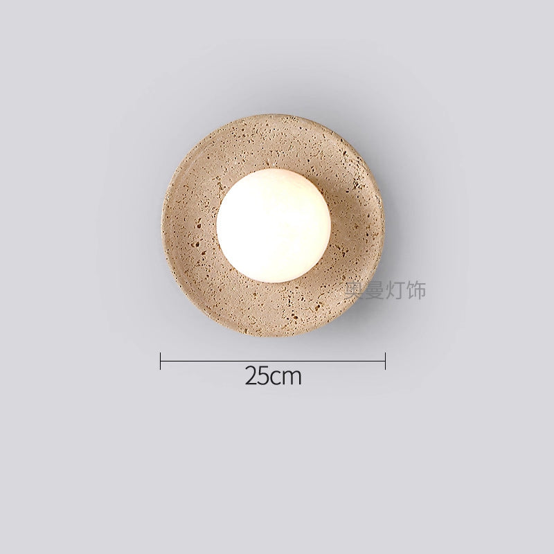Yellow travertine wall lamps are used in bedrooms, living rooms, and clothing stores.
