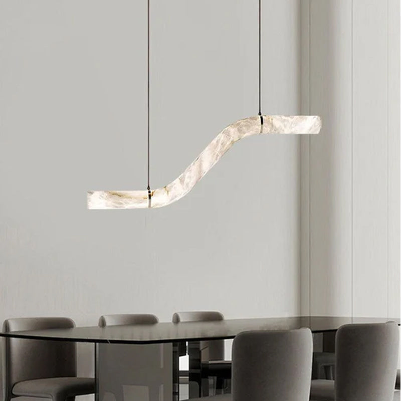 Minimalist Long Cord Ceiling Pendant Alabaster Lighting | 120/150cm Length