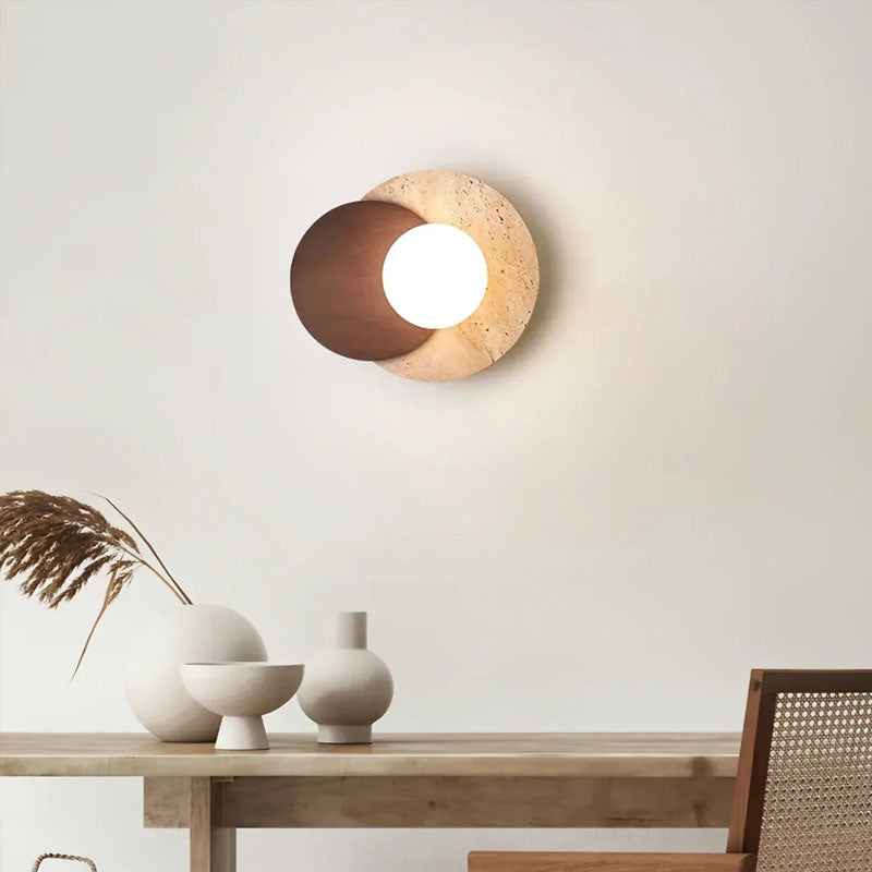 Lunar Eclipse Travertine Wall Lamp