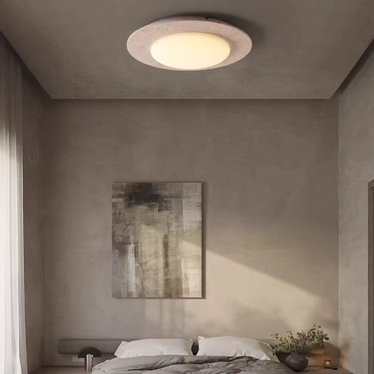 Round Travertine Ceiling Light