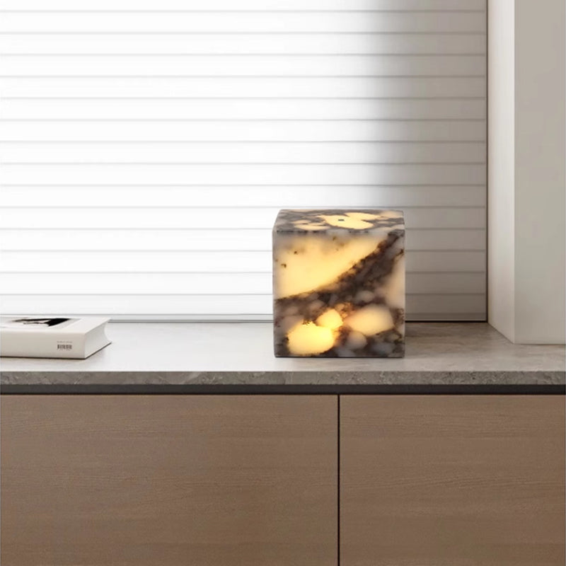 Square LED Touch Table Lamp Marble Fixture