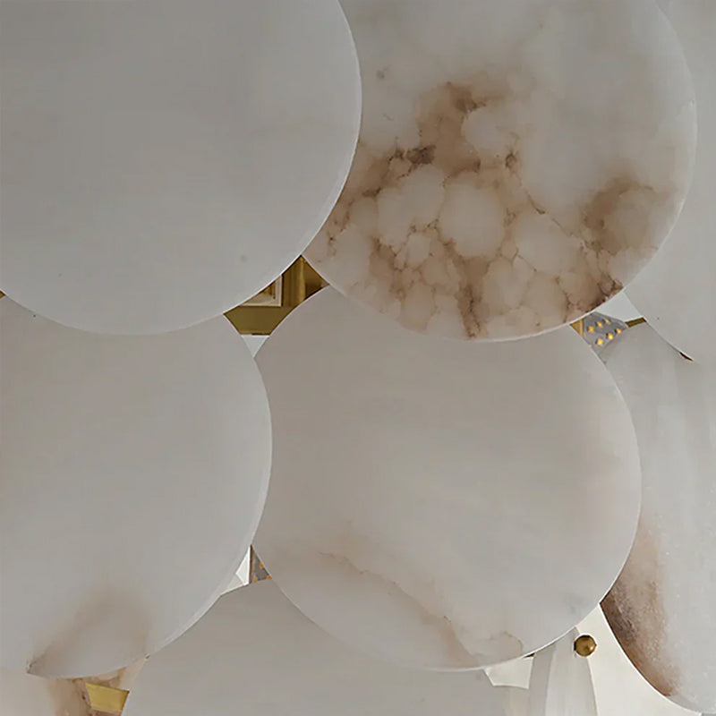 Alabaster Multi-Layer Brass Chandelier