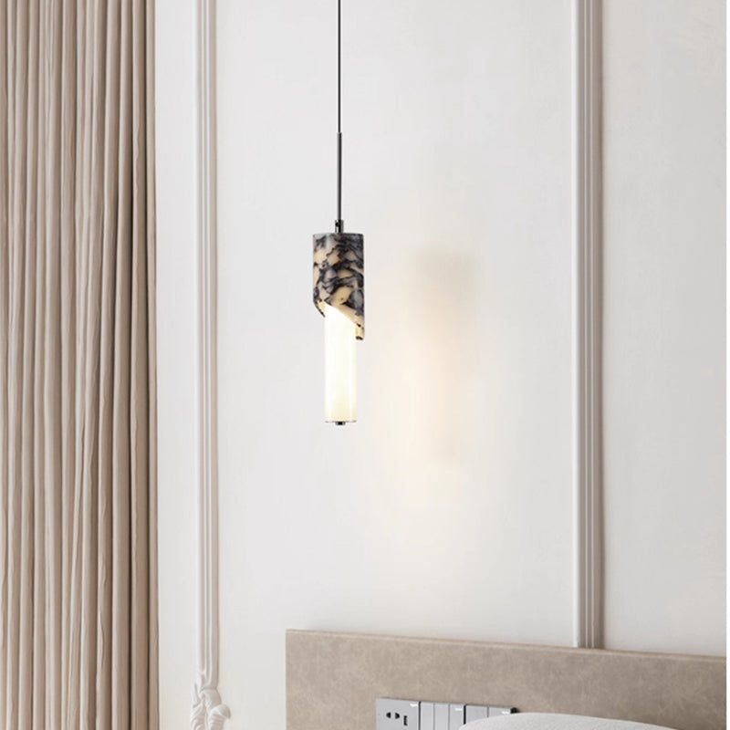 Adjustable linear marble chandelier