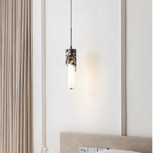 Adjustable linear marble chandelier