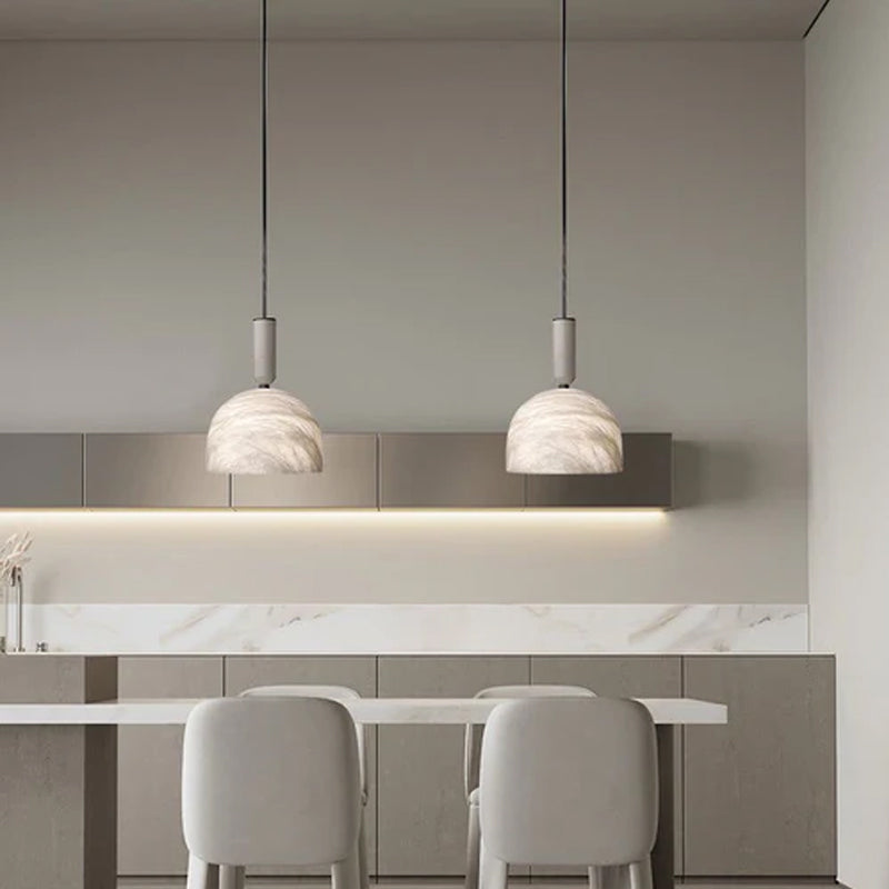 Postmodern LED White Spanish Marble Shadow for kitchen pendant light fixtures