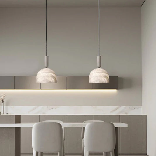 Postmodern LED White Spanish Marble Shadow for kitchen pendant light fixtures