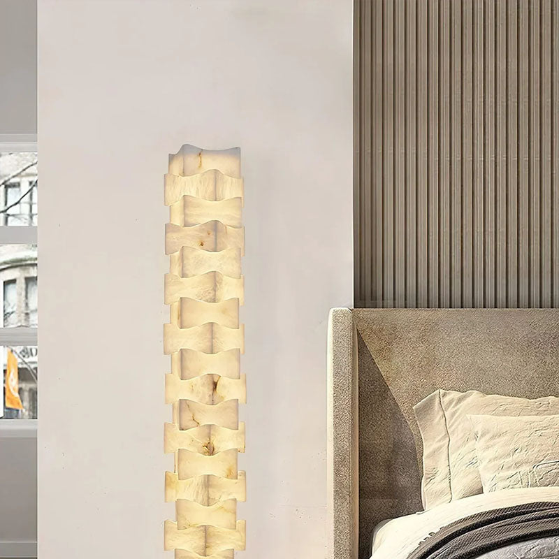 Irregularly Shaped AAlabaster Floor Lamp