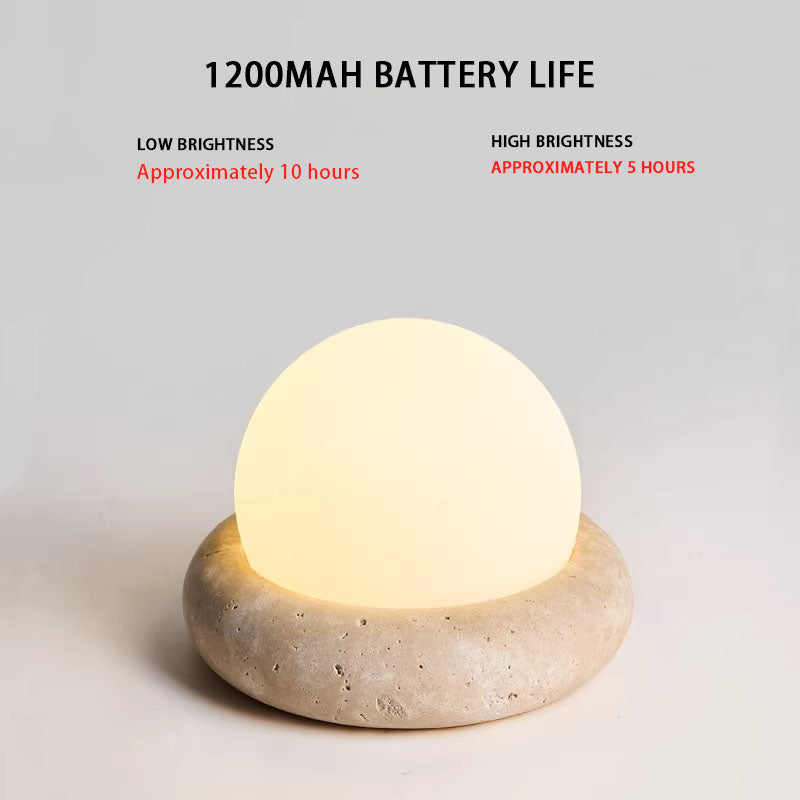 Yellow Travertine Sleep Charging Table Lamp