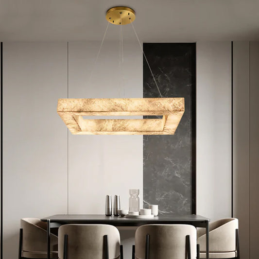 Minimalist Modern Large Alabaster Pendant Lamp for living room hall,72W