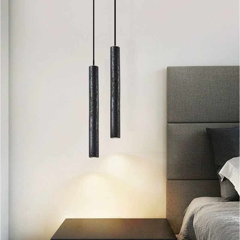 Black natural travertine chandelier