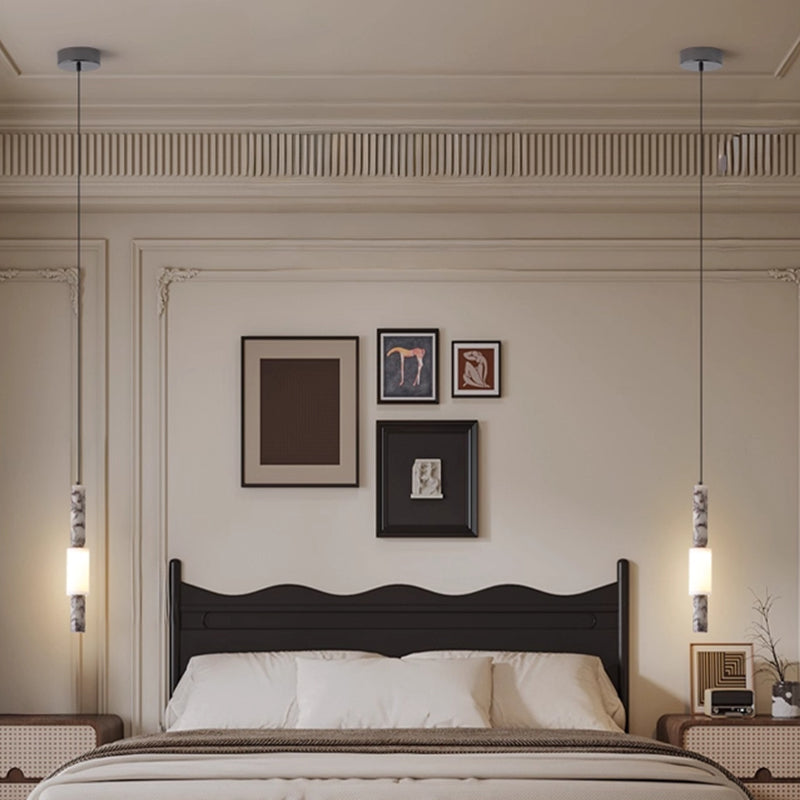 Natural marble bedside pendant lamp