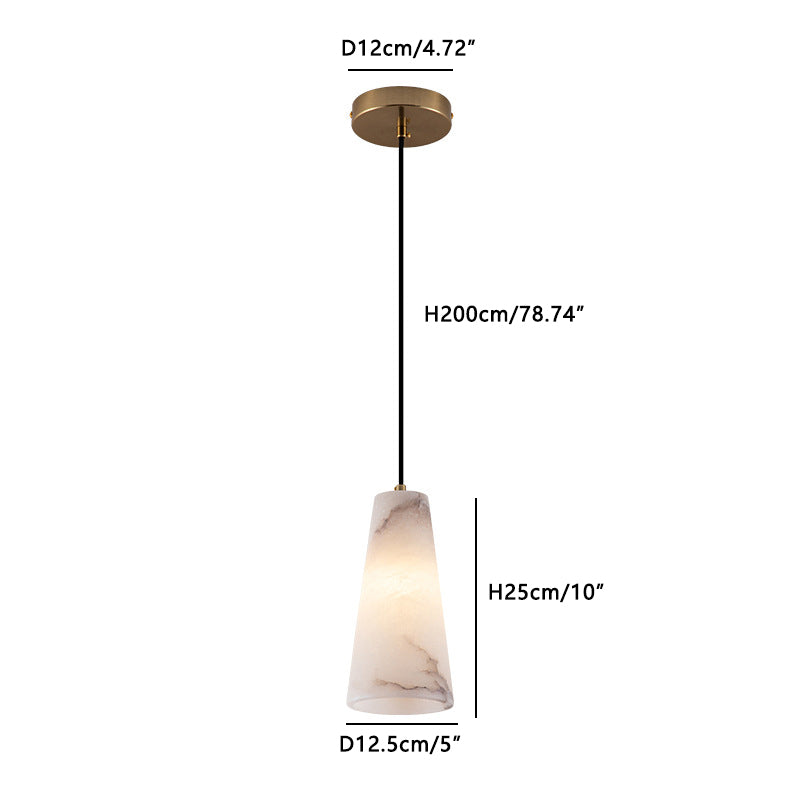 Luxury Pendant Lmap Alabaster Kitchen island Light Brass Dia 12.5cm x H 25 cm ∅ 5″ x H 10″