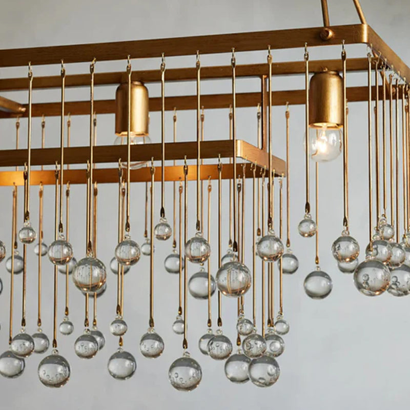 Aubrey Crystal Ball Rectangular Chandelier 47'' 60''