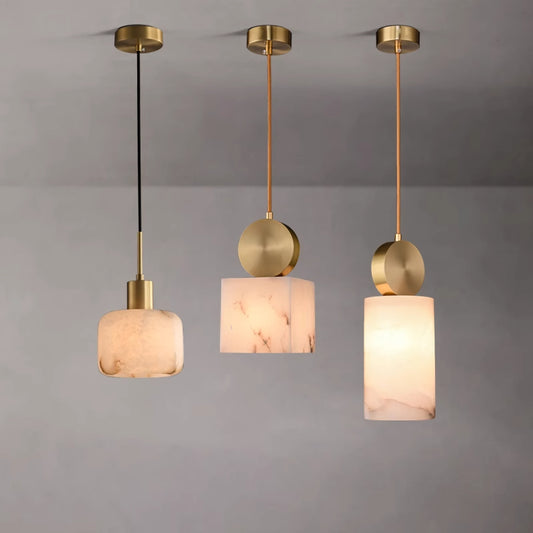 All Brass Alabaster Pendant Lamp