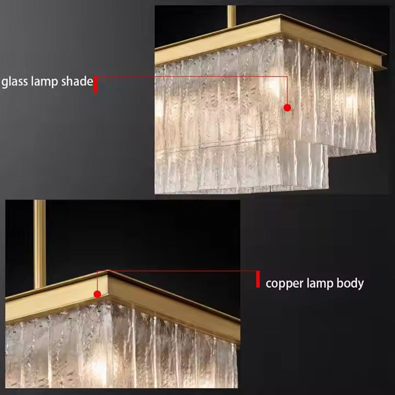 Modern Glass Dining room Chandelier D33.4"