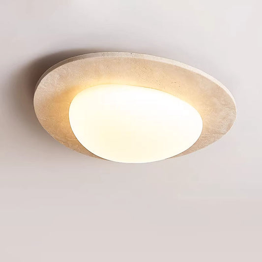 Oval Travertine Ceiling Light