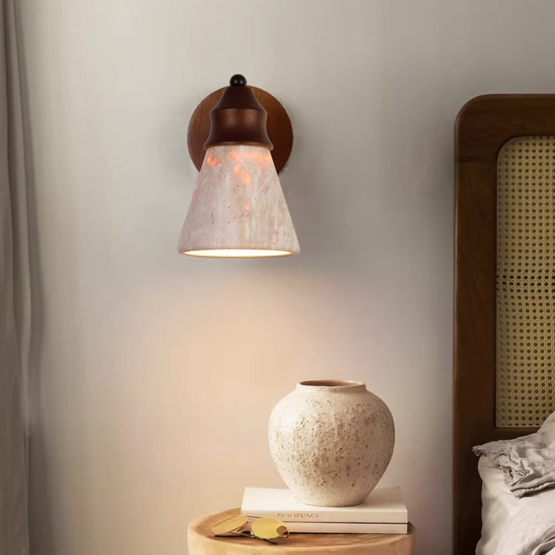 Conical Travertine Wall Lamp
