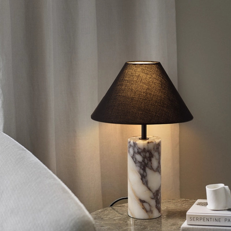 Marble Table Lamp Balck Lampshade