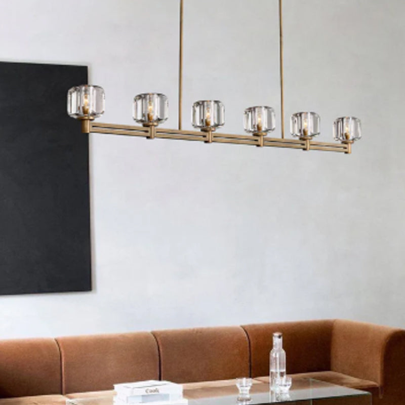 6/12 Light Candle Style Traditional Chandelier with Crystal Accents fordining room table