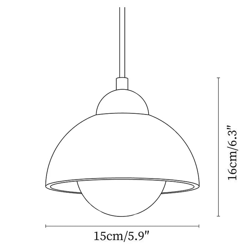 Travertine Glass Semicircle Pendant Light
