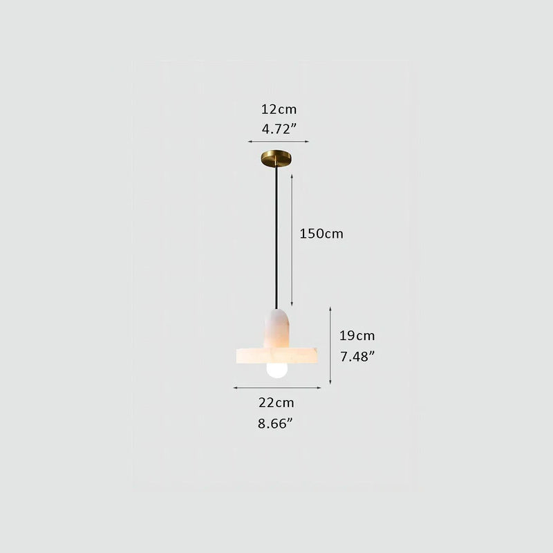 White Alabaster Kitchen Island Pendant Lamp Dia 8Dia 5.9” Height 1-bulb Brass D 8.66"