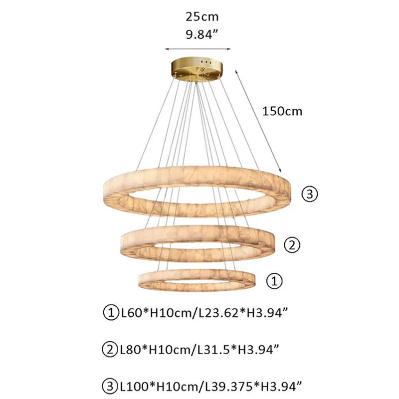 Vintage Rivage Round Calcite Alabaster Chandelier Collection Wide 31" 40" for foyer decor